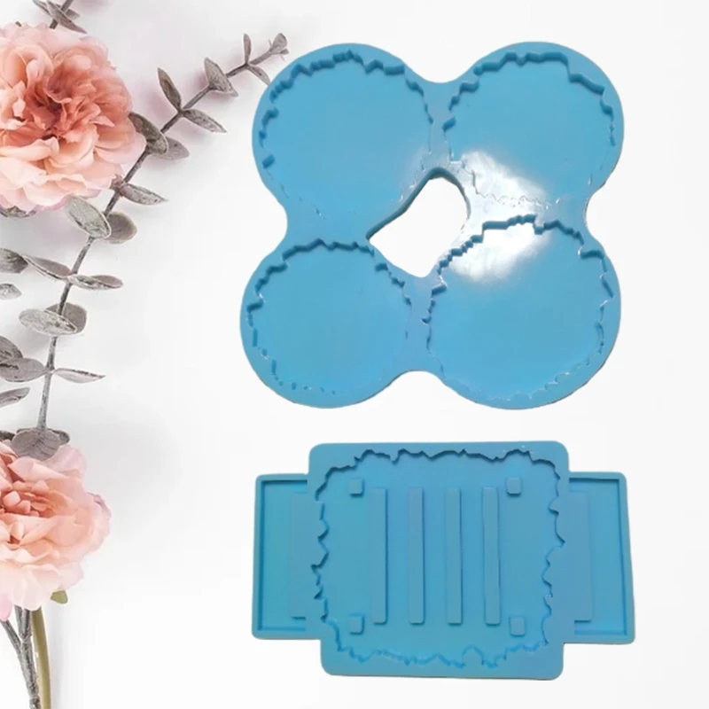 

DIY Crafts Decorations Making Tools Cup Mat+Holder Silicone Mould Kit Coaster+Stand Epoxy Resin Mold Set