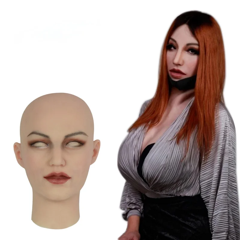 

Lifelike Mask Transvestite Women's Hat Permanent Makeup Mask Cosplay Transgender