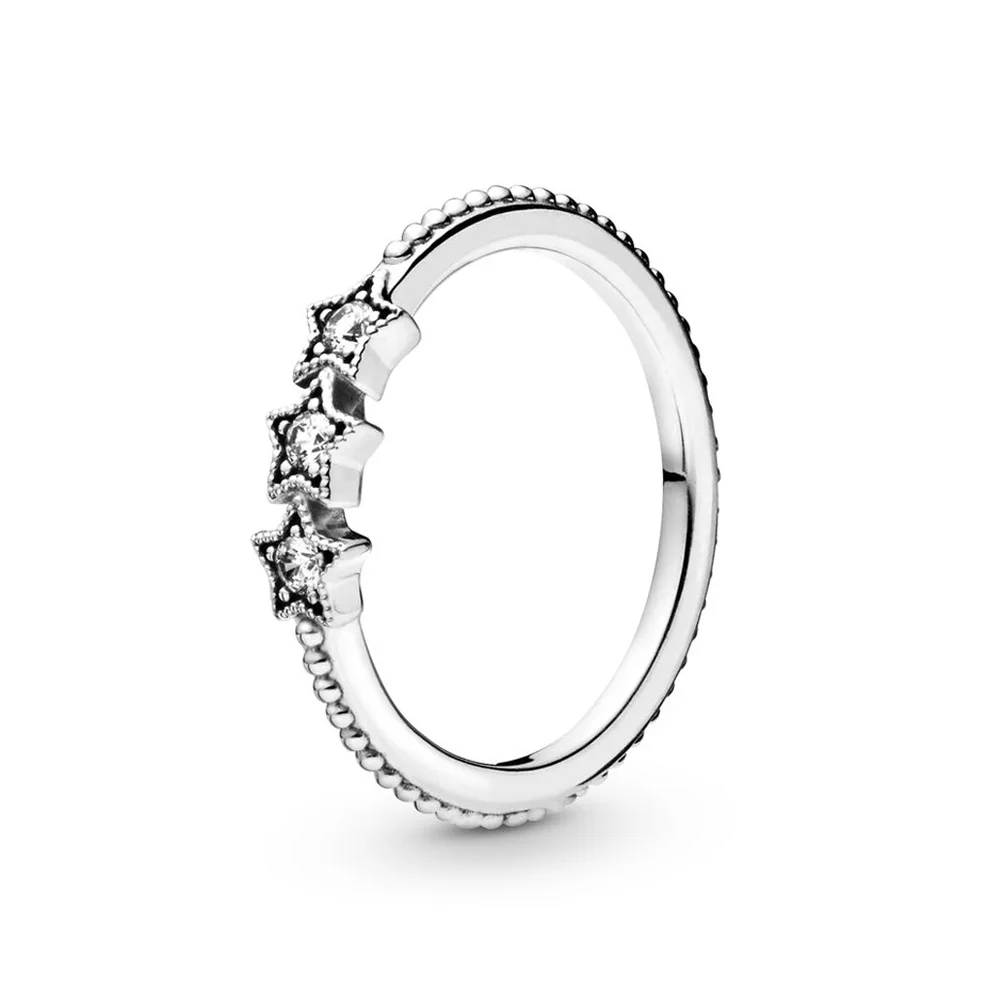 

Оригинальное женское кольцо pandora из серебра с подвесками в виде звёзд
