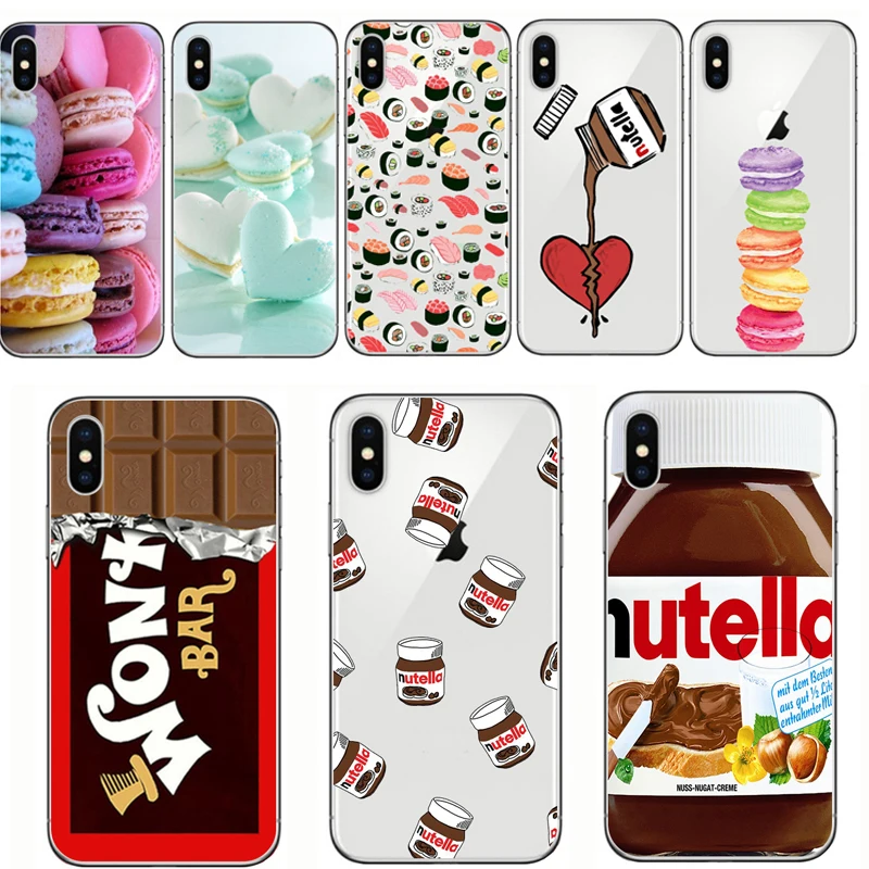 

Phone Cover Food Chocolate Nutella Cake Sushi Soft Silicone Case For iPhone 13 5 6s 6 7 8 11 12 Pro Plus SE Mini X XR XS Max