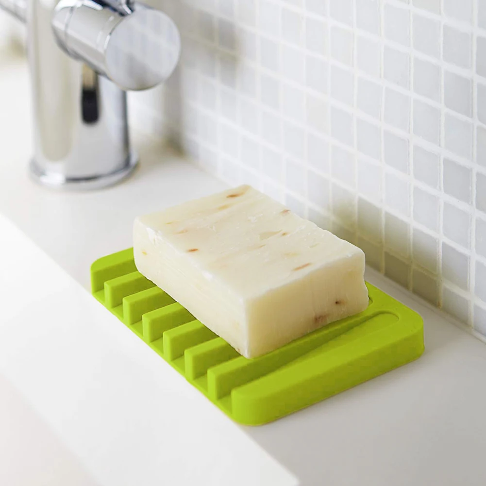 

Silicone Soap Holder Comb Shape Soap Dish Tray Soapbox Container Storage