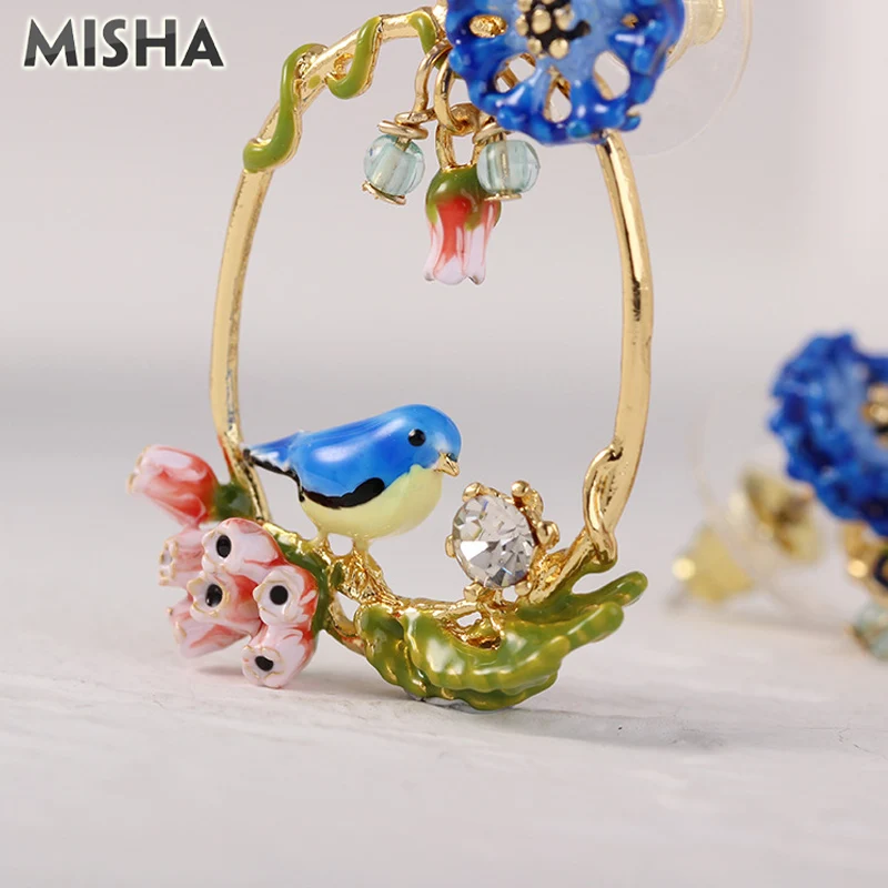 MISHA модные серьги для женщин высококачественное глянцевое покрытие синие серьги для девочек ювелирные изделия для вечерние свадебные подарки L833