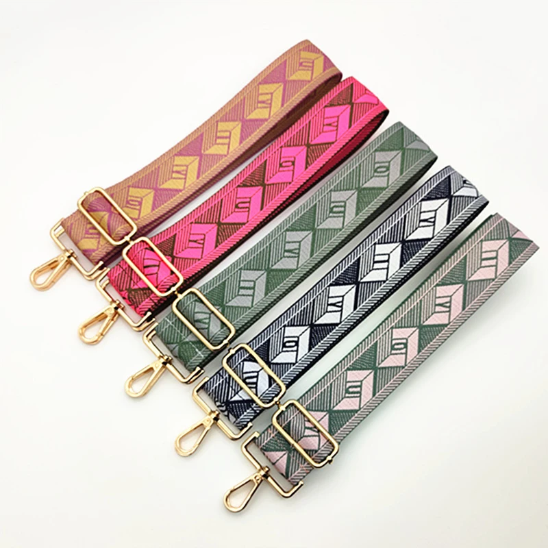 

Новый универсальный жаккардовый широкий плечевой ремень Регулируемый универсальный ремешок для сумок универсальные цветные ремни новые а...