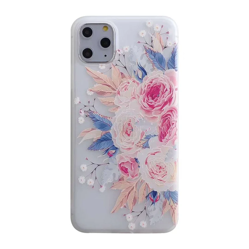 Роскошный чехол для телефона с 3D цветами iphone 11 pro max мягкий из ТПУ 5 s 5s SE 6 7 8 Plus XR XS Max