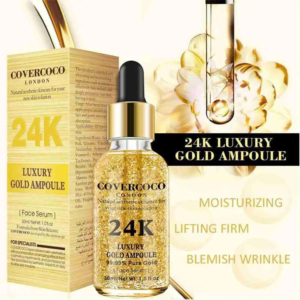 

24k Gold Face Serum Hyaluronic Acid Serum Moisturizer Essence Cream Whitening Day Creams Anti Aging Anti Wrinkle Acne 30ml