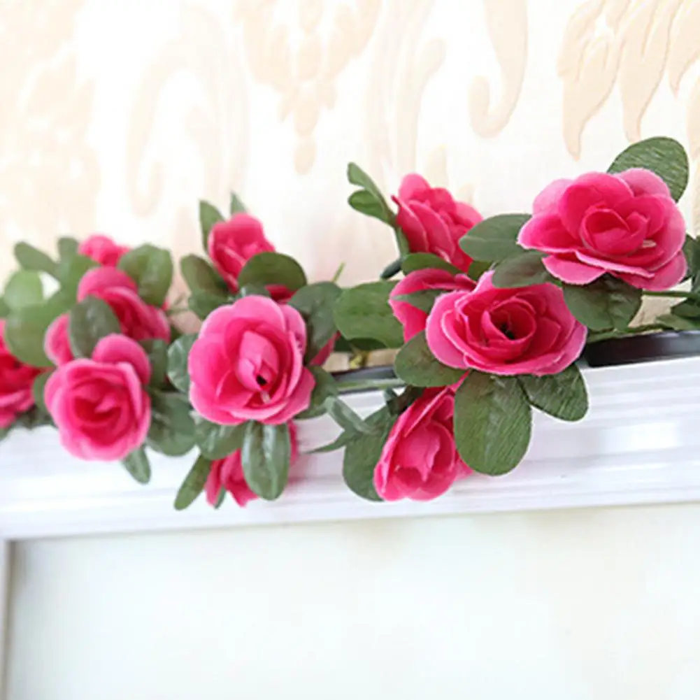 

250cm Rose Vine Cloth Roses Artificial Flower Vine Garland Garden DIY Party Home Resturant Office Wedding Decor