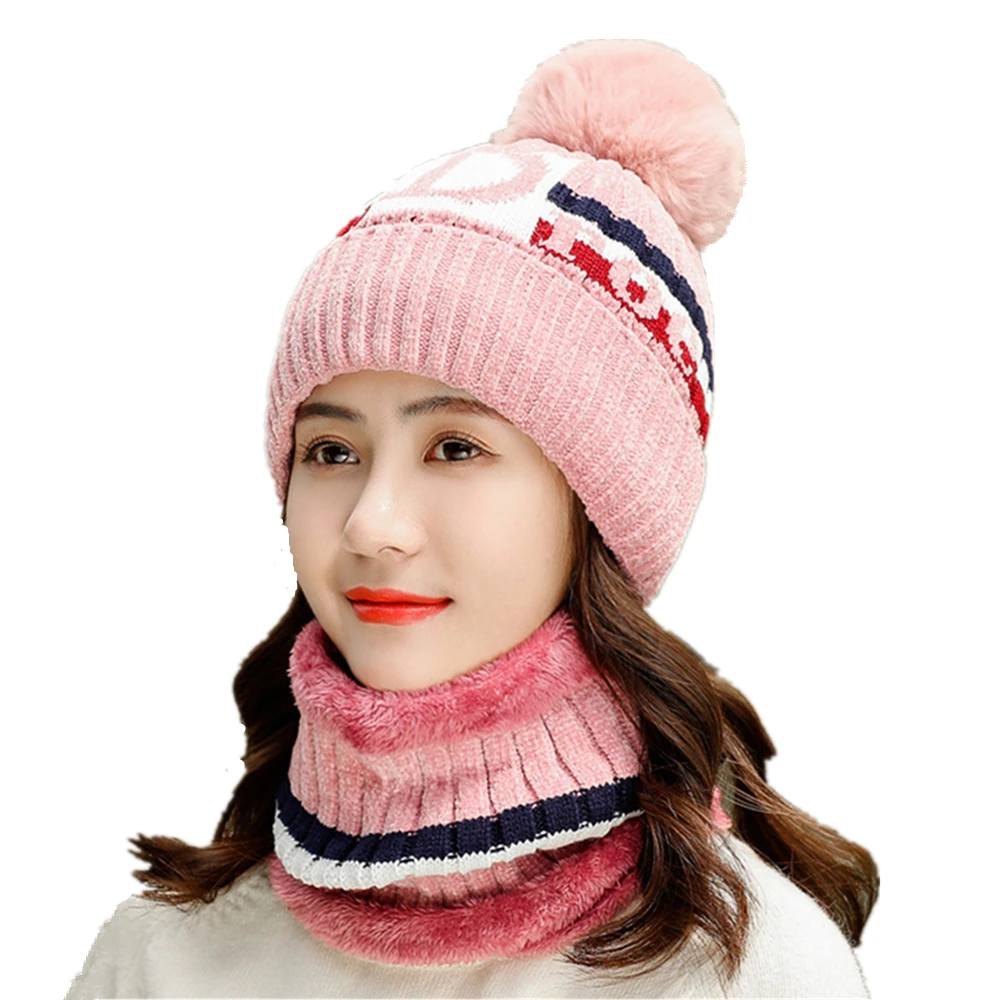 

Брендовая Новинка, ветрозащитная шапочка для велоспорта на открытом воздухе, шерстяные капюшоны, вязаные шапки, Женская бархатная Толстая шапочка, шапочки, шляпа, нагрудник, женский костюм