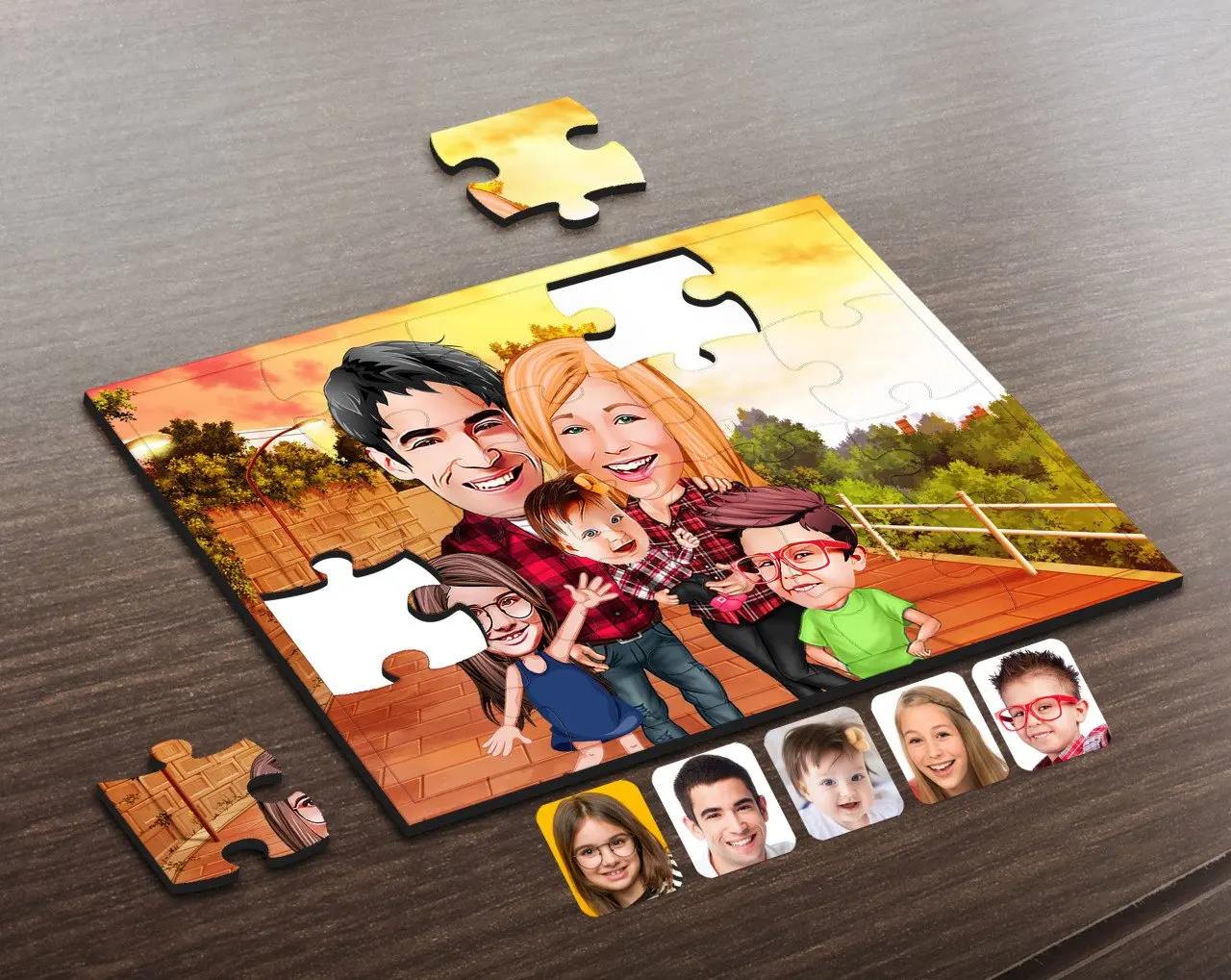 

Personalized Family Caricature Of Wooden Puzzle-5 Decoration Girlfriends Gift Moment Happy Design Modern Quality Reliable Intelligence game
