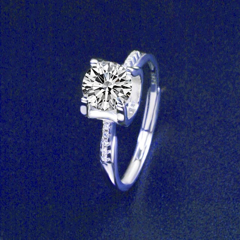 Фото Кольцо женское из серебра 1 0 пробы с бриллиантами 925 карат D | Украшения и