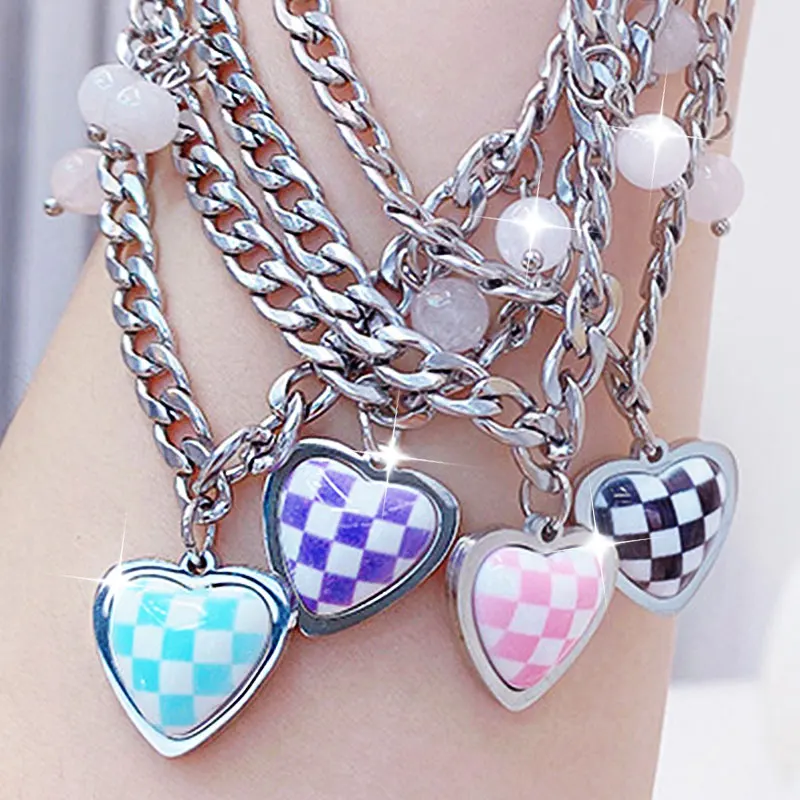 

Hip Hop Heart Fashion Necklace Students Luxury Pendant Exquisite Romantic Necklaces Rope Charm Choker Sweet Lady Elegant Jewelry