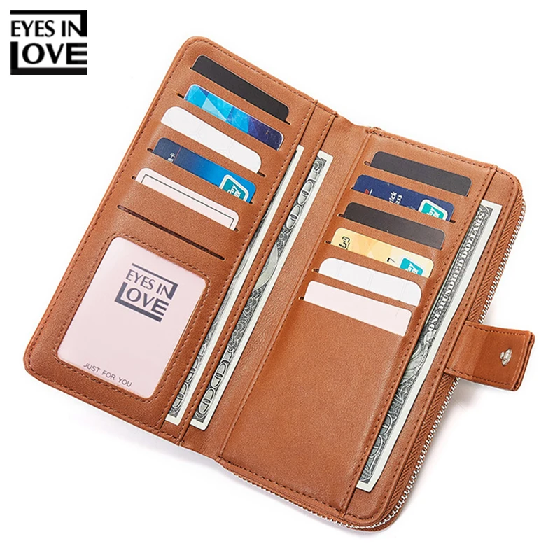 Брендовый дизайнерский длинный клатч с несколькими отделениями Женский кошелек