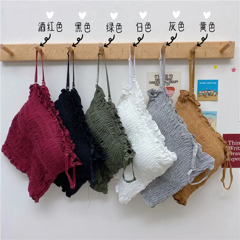 Модный плиссированный кроп-топ с рюшами привлекательные бюстье футболки-топы 2021