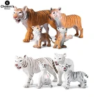 2022 Фигурки тигра Символ Белый тигр Лев Миниатюрный зоопарк Дикие животные Природа Зверь Автомобиль Настольные украшения для дома Китайский Новый год Украшение Фигурки Дети Детские игрушки Подарки