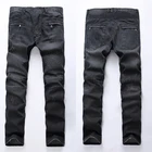 Джинсы-Джоггеры мужские, зауженные, из чистого хлопка, с прямыми штанинами, для езды на мотоцикле