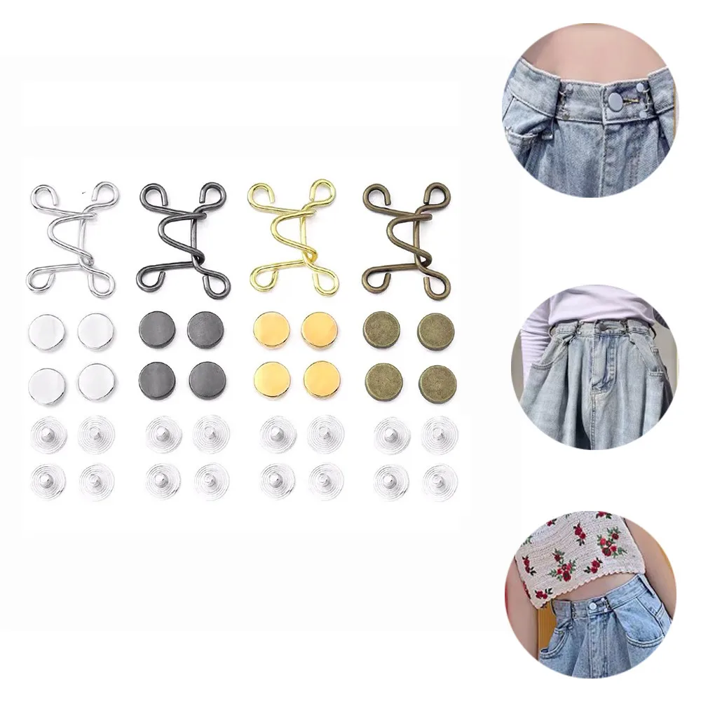 

Nail Free Waist Buckle Adjustable Snap Button Adjust Waist Removable Retractable Nailfree Pant Clothing Metal Button 27/32mm