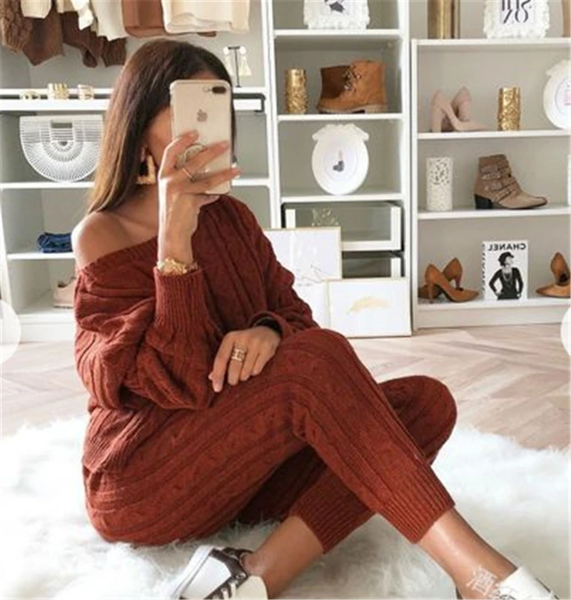 Лидер продаж 2019 новый женский костюм в стиле ретро летний свитер джоггеры