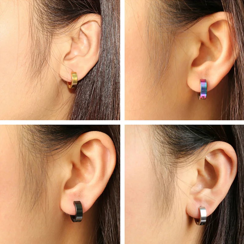 1 пара разноцветных сережек для женщин круглые серьги гвоздики в стиле панк рок