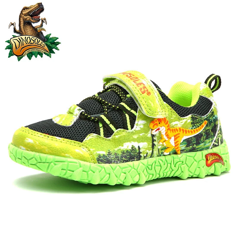 Dinoskulls Весенняя детская обувь для мальчиков 4 T Rex dinosaurkids теннисные светящиеся