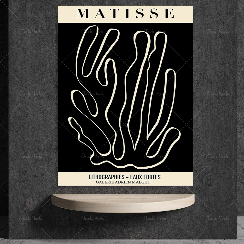 

Henri Matisse Black Plant Modern Abstract Art exhibition poster, Berggruen & Cie Matisse Wall Print, Home decor