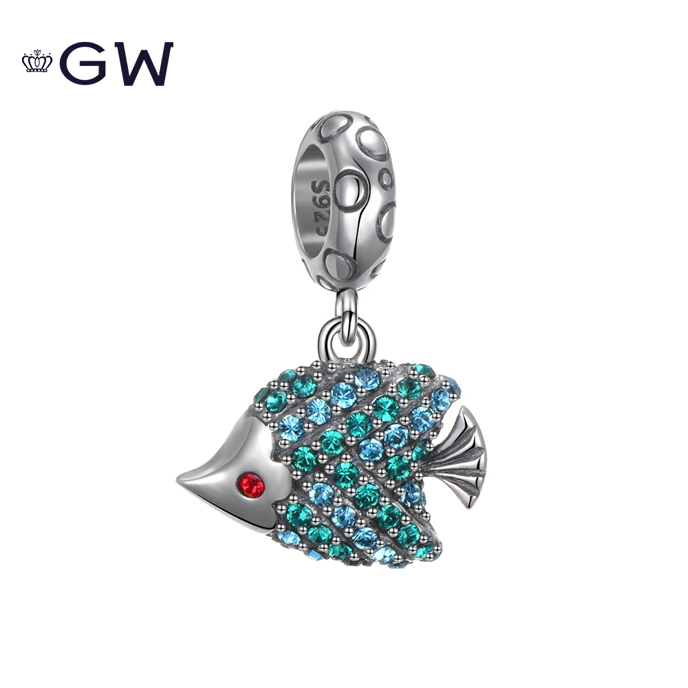 Зеленый рыбий Подвески свисающие сережки 925 пробы серебряная подвеска Браслеты