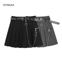 harajuku punk women pleated skirt high waist a line female mini skirt black gothic woman skirts fashion chic ladies short skirts