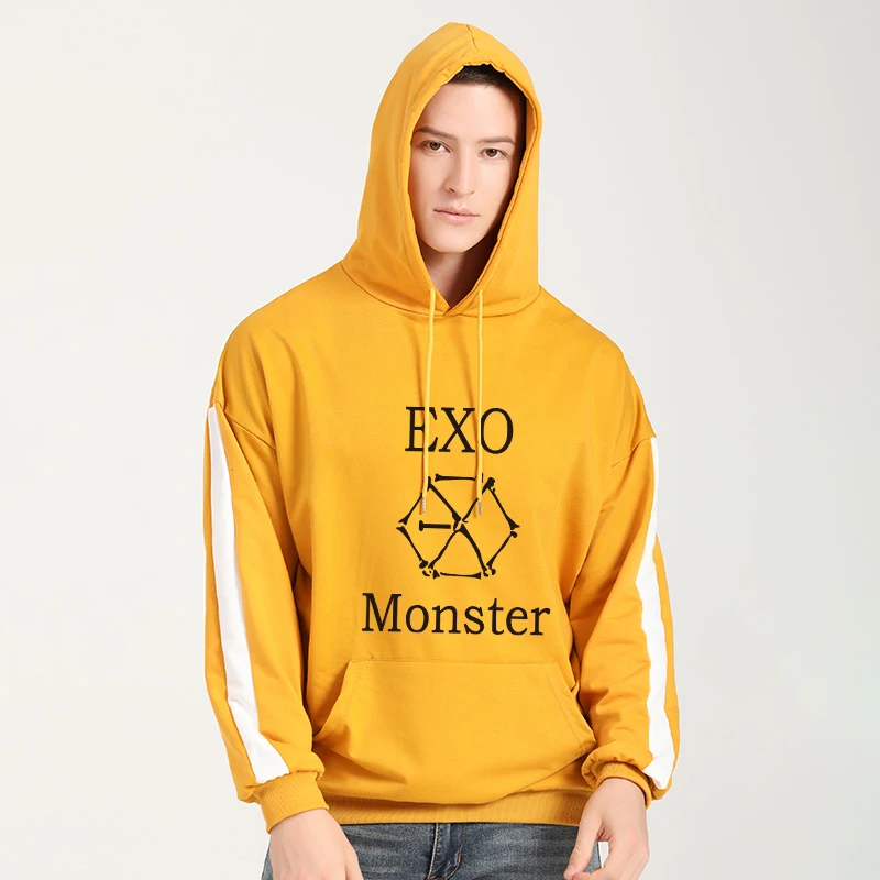 Толстовка EXO оверсайз для мужчин и женщин свитшот с капюшоном в Корейском стиле