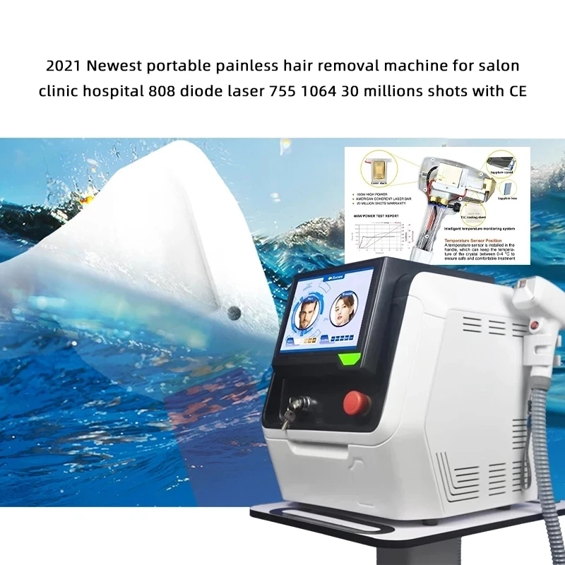 

2022 755 1064Nm 808 Laser Hair Removal Machine 3 Wavelength Diode Device