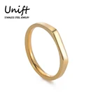 Простое кольцо Unift из нержавеющей стали для женщин и мужчин, классическое базовое квадратное кольцо на палец, минималистичное свадебное ювелирное изделие, аксессуары золотого цвета
