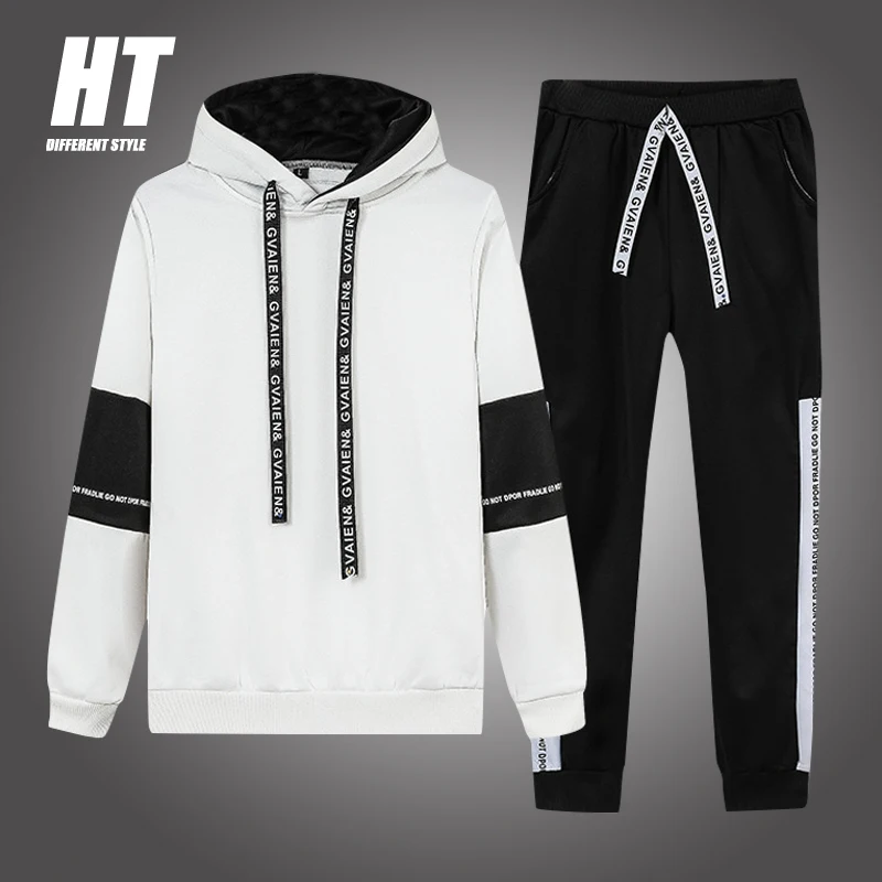 Костюм спортивный мужской повседневный толстовка с капюшоном и штаны модная