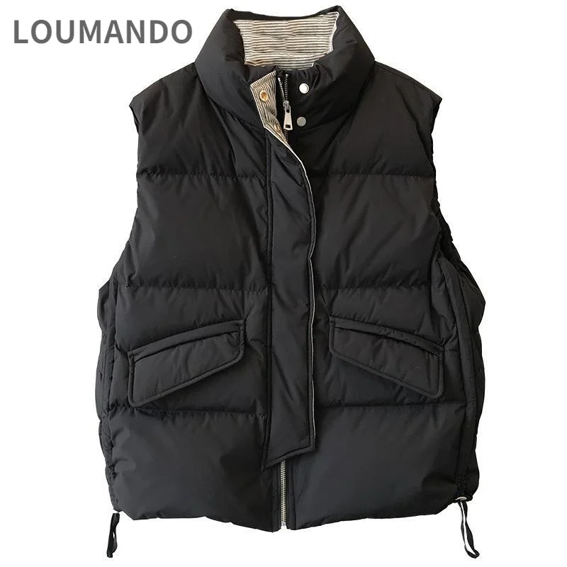 

Женский утепленный жилет с воротником-стойкой, в полоску