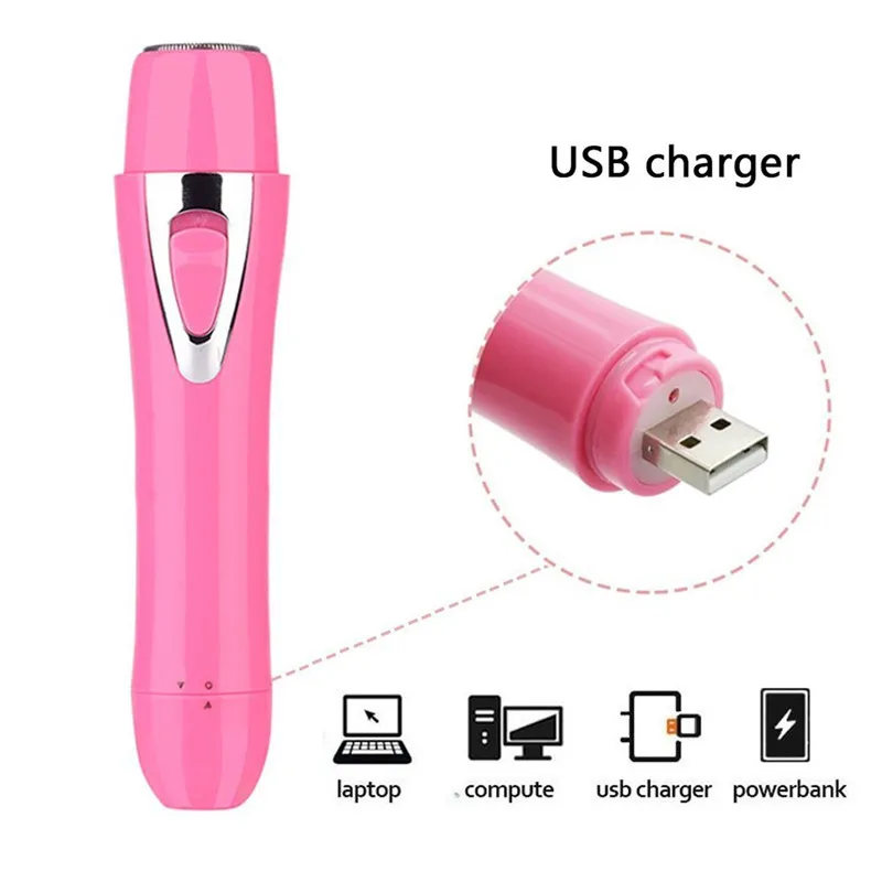 Pink With Box Women 4 in 1 Hair Trimming Kit Set Portable Waterproof Lady Shavers Multi-Purpose Electric Hair Trimmer USB Rechargeable - Цвет: Pink With Box
