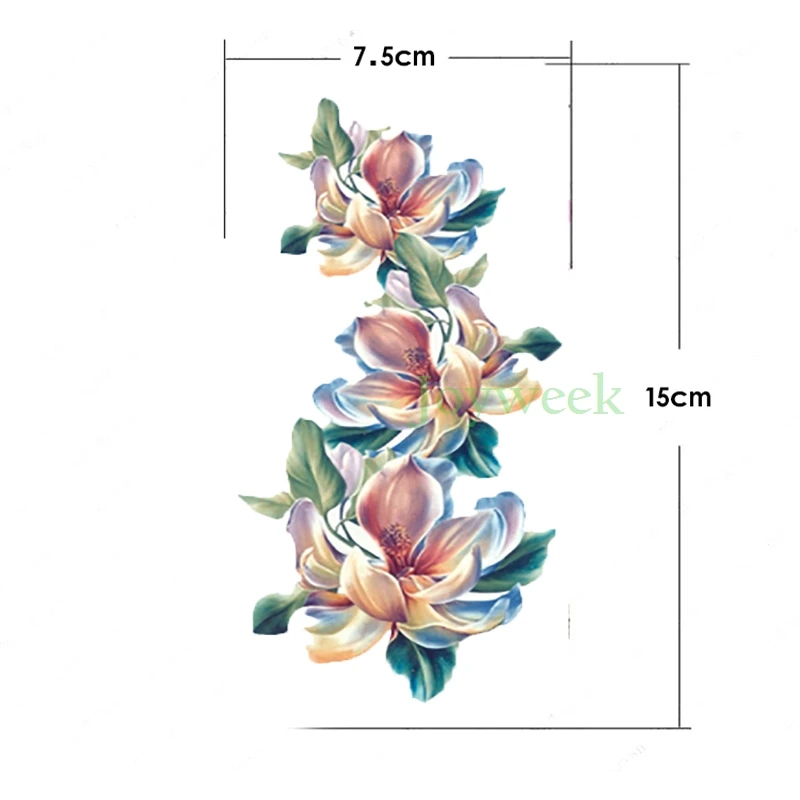 Водостойкая Временная тату наклейка цветок орхидеи женские наклейки для боди