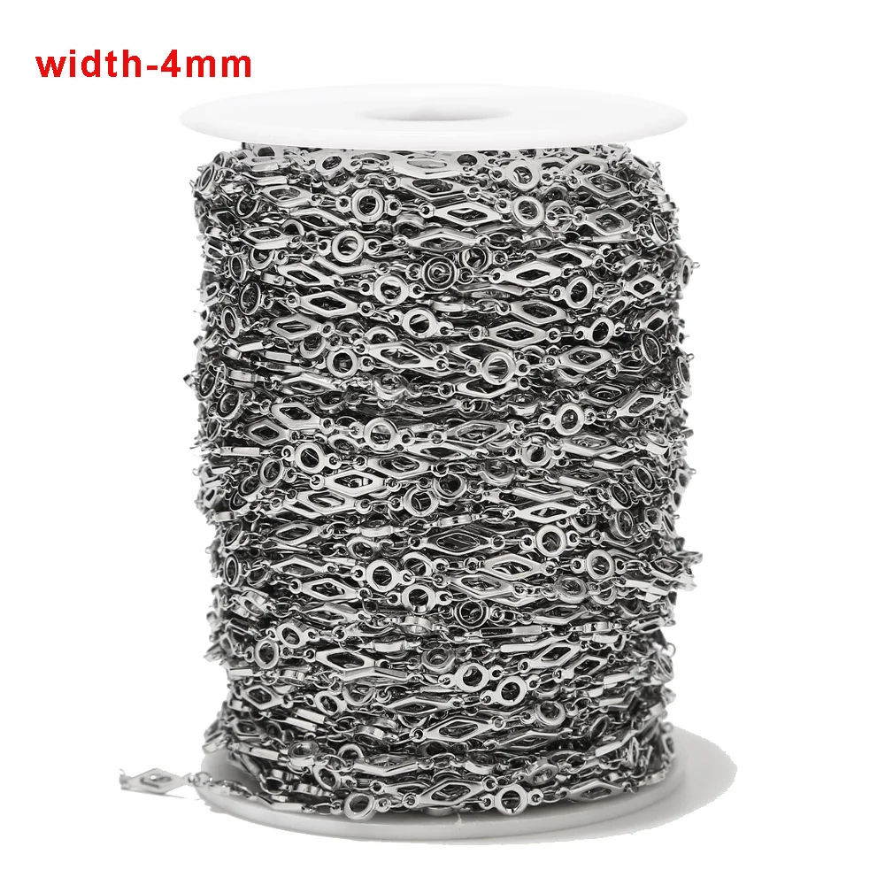 Цепочка из нержавеющей стали призматическая круглая цепь шириной 4 мм сделай сам