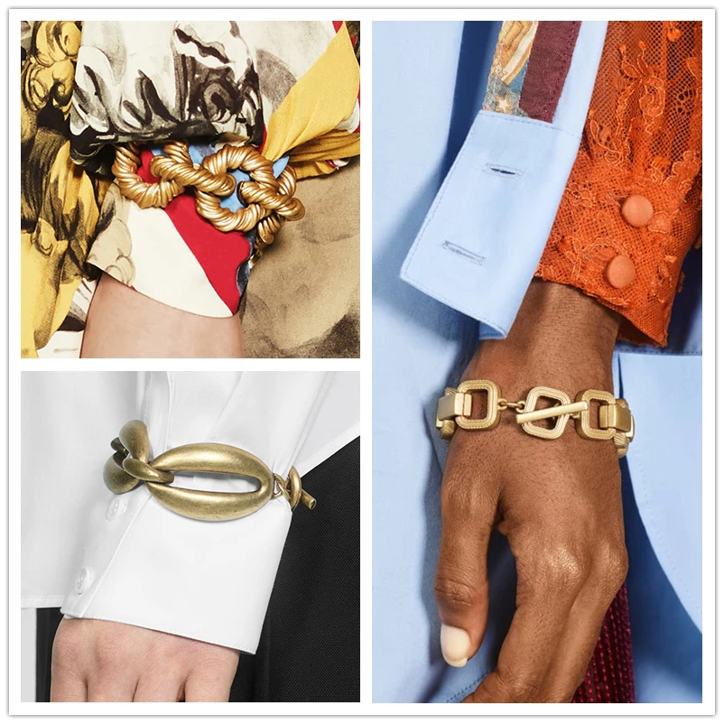 Женский винтажный браслет с цепочкой ZA золотистый шармами для вечеринок 2019 |