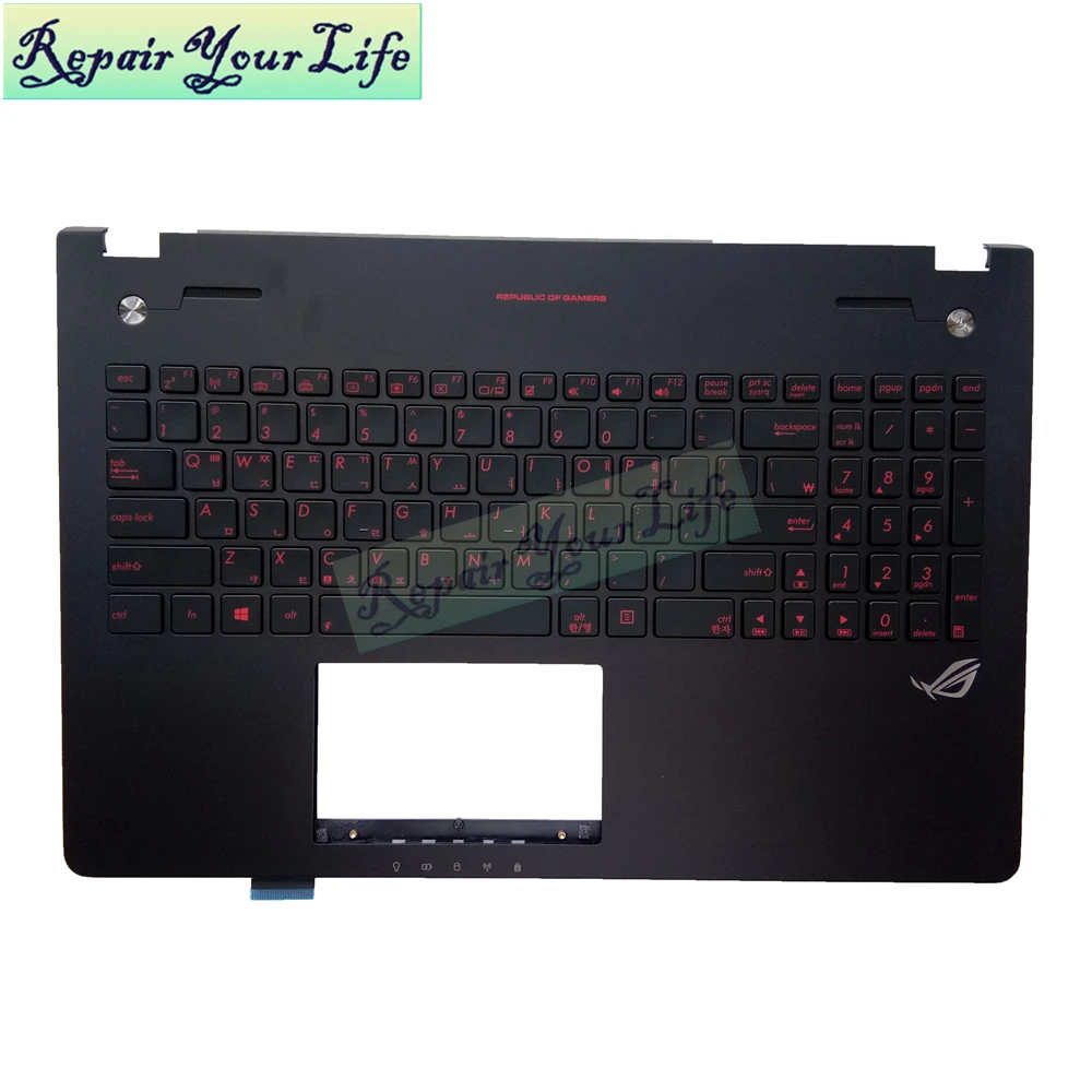 Клавиатура для ноутбука ASUS N56 N56JK N56J N56JN Корейская KR черный с подставкой Чехол