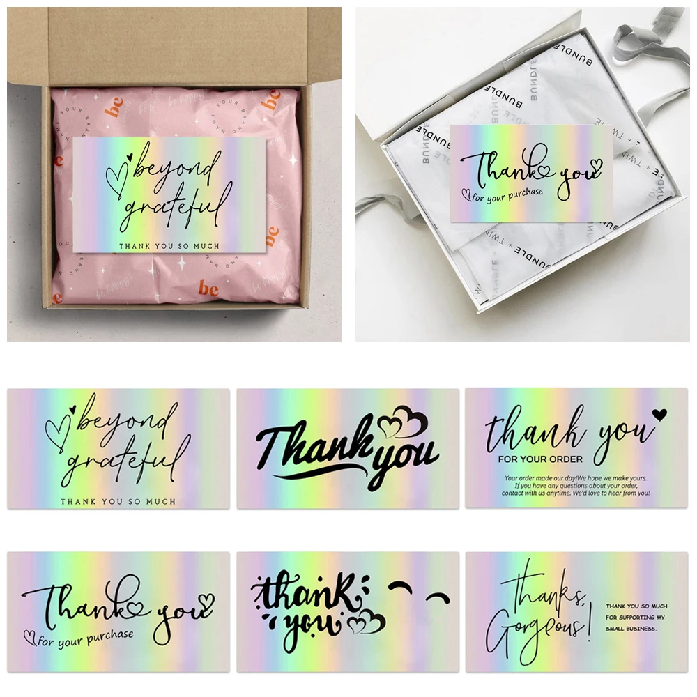 30PCS/Pack Unique Designs Thank You Paper Cards Package Insert Greeting Appreciation Cardstock Thanks Labels Tools | Дом и сад