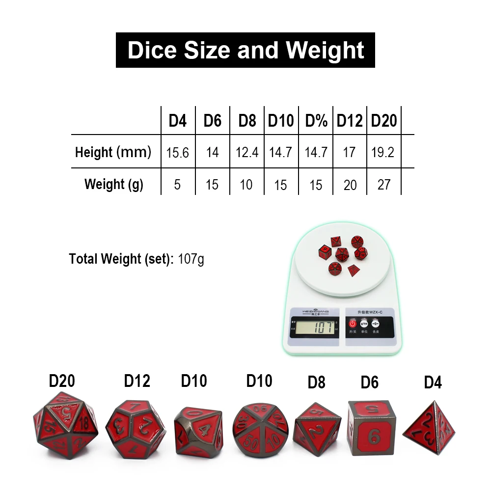 Металлические игральные кости для игры в ролевую игру многогранные Твердые из