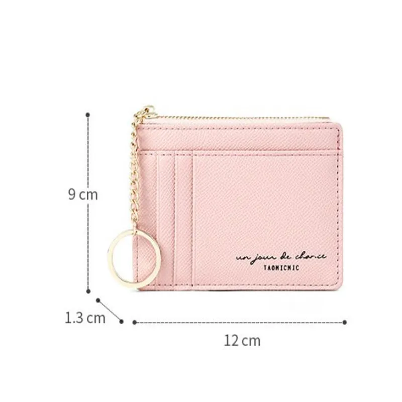 

New Women Wallets Zipper PU Leather Coin Purse Mini Key Chain Small Wallet Multi-card Bit Card Holder Case Organizer
