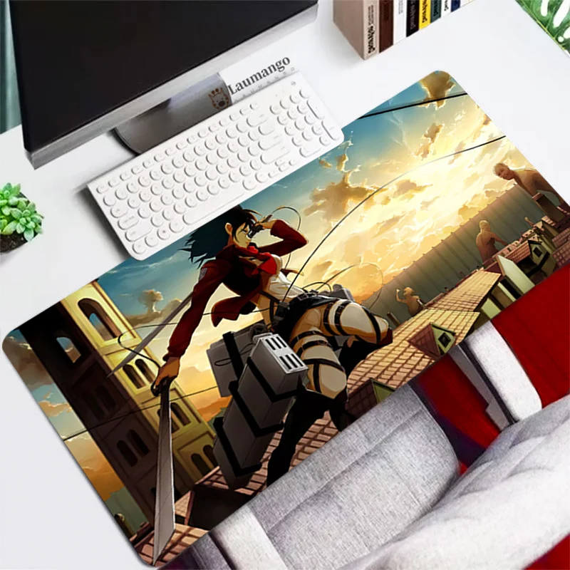 

900x400 Large Mouse Pad gaming accessories Carpet Notbook Computer Attack on Titan Rubber Keyboard Laptop For CS GO LOL Mousepad