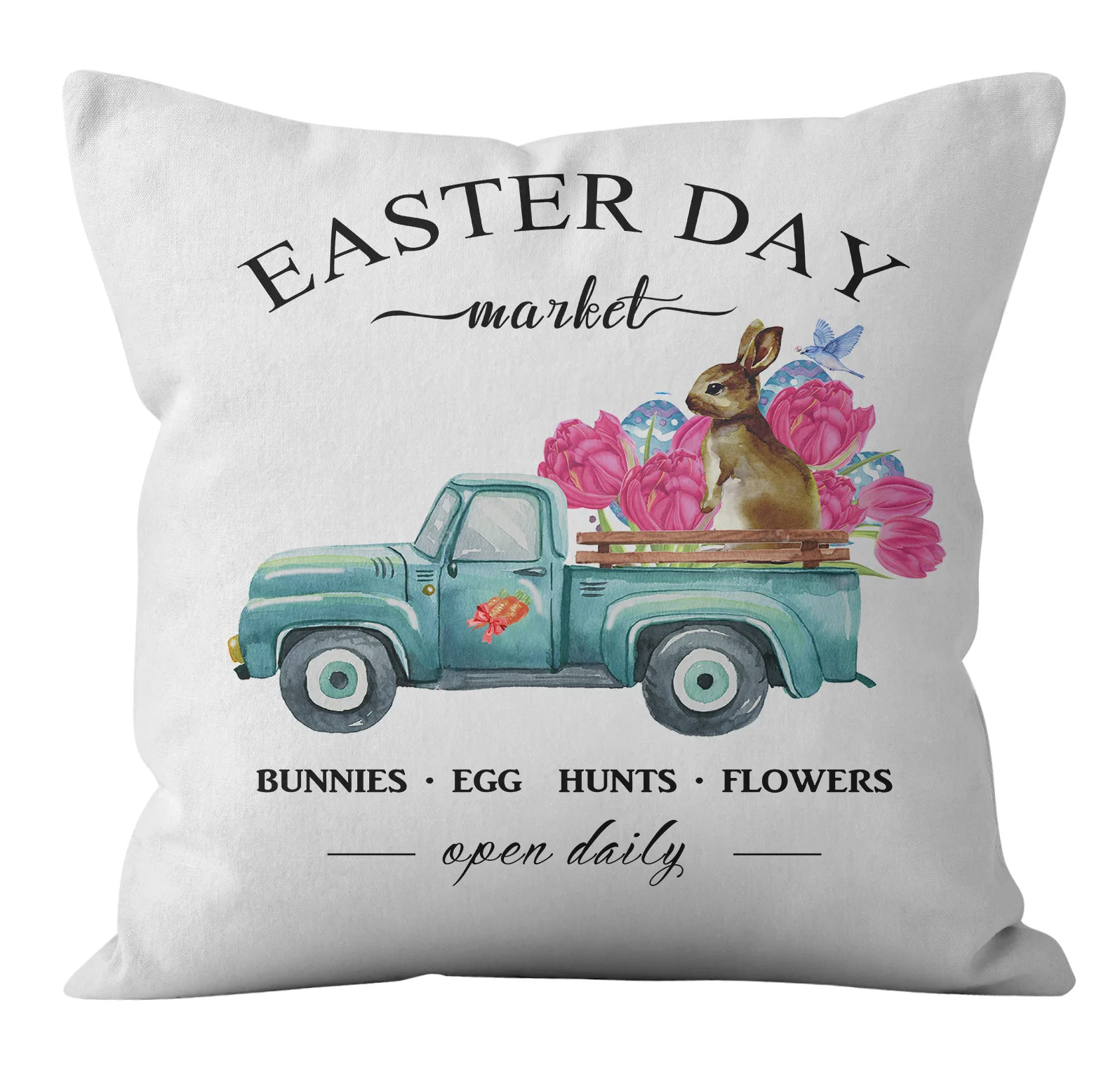 

Easter Pillowcase Garland Cute Custom Holiday Home Decoration Bedroom Living Room Pillow Cushion Cover Wholesale