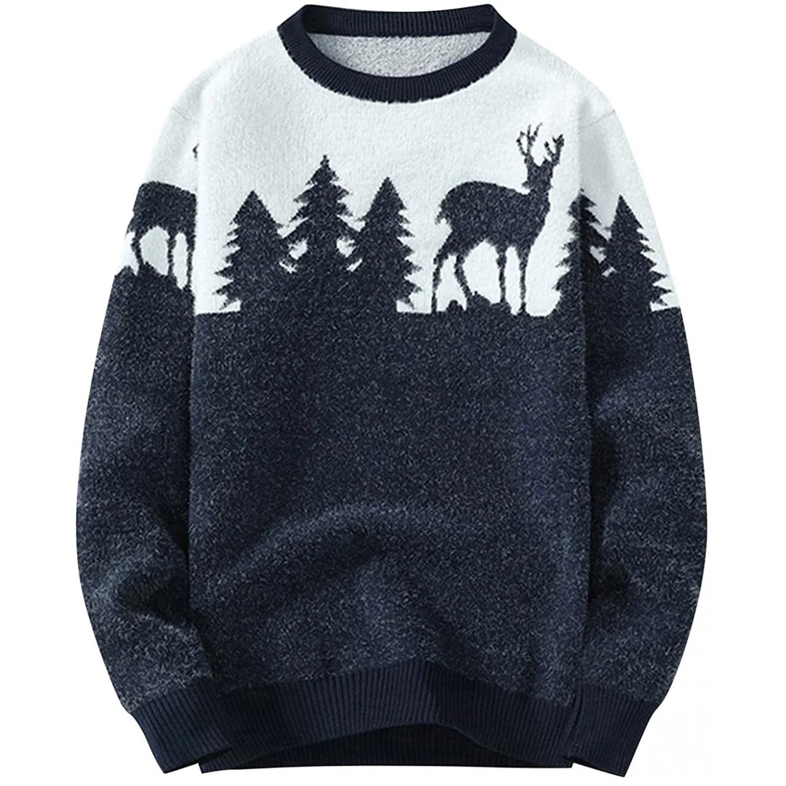 

Men's pullovers 2021 New Autumn Winter Sweater with Deer Keep Warm Pullover Men Printed Jumpers Fashion Mens Christmas Sweaters