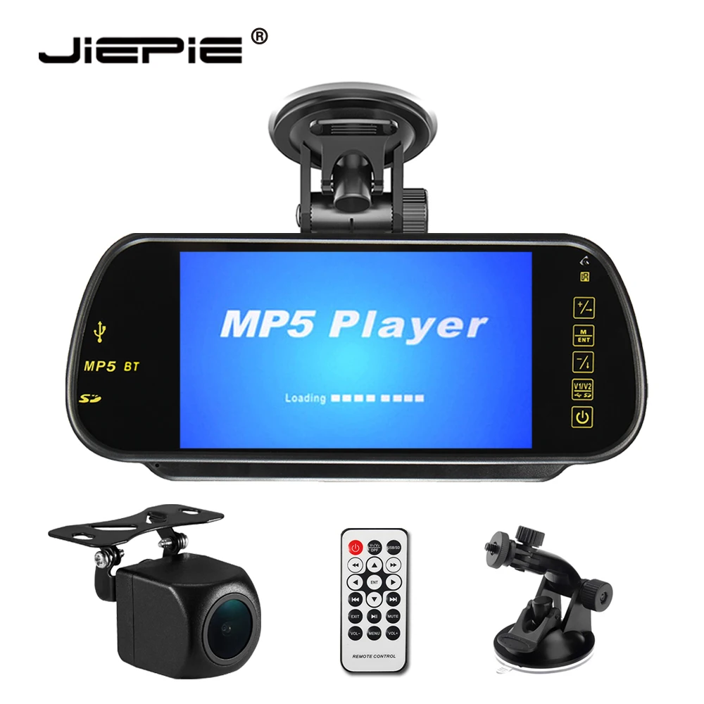 Автомобильный 7-дюймовый монитор зеркала заднего вида MP5 Поддержка USB SD BT FM передача Starlight ночное видение камера заднего вида комплект парковки - изображение