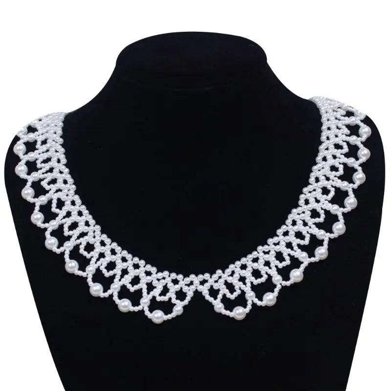 Женская винтажная блузка с ложным воротником съемный Плетеный кулон ручной