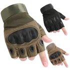 Легкие тактические перчатки из углеродного волокна, военные полуискусственные армейские мотоциклетные перчатки с твердыми костяшками, боевые перчатки без пальцев