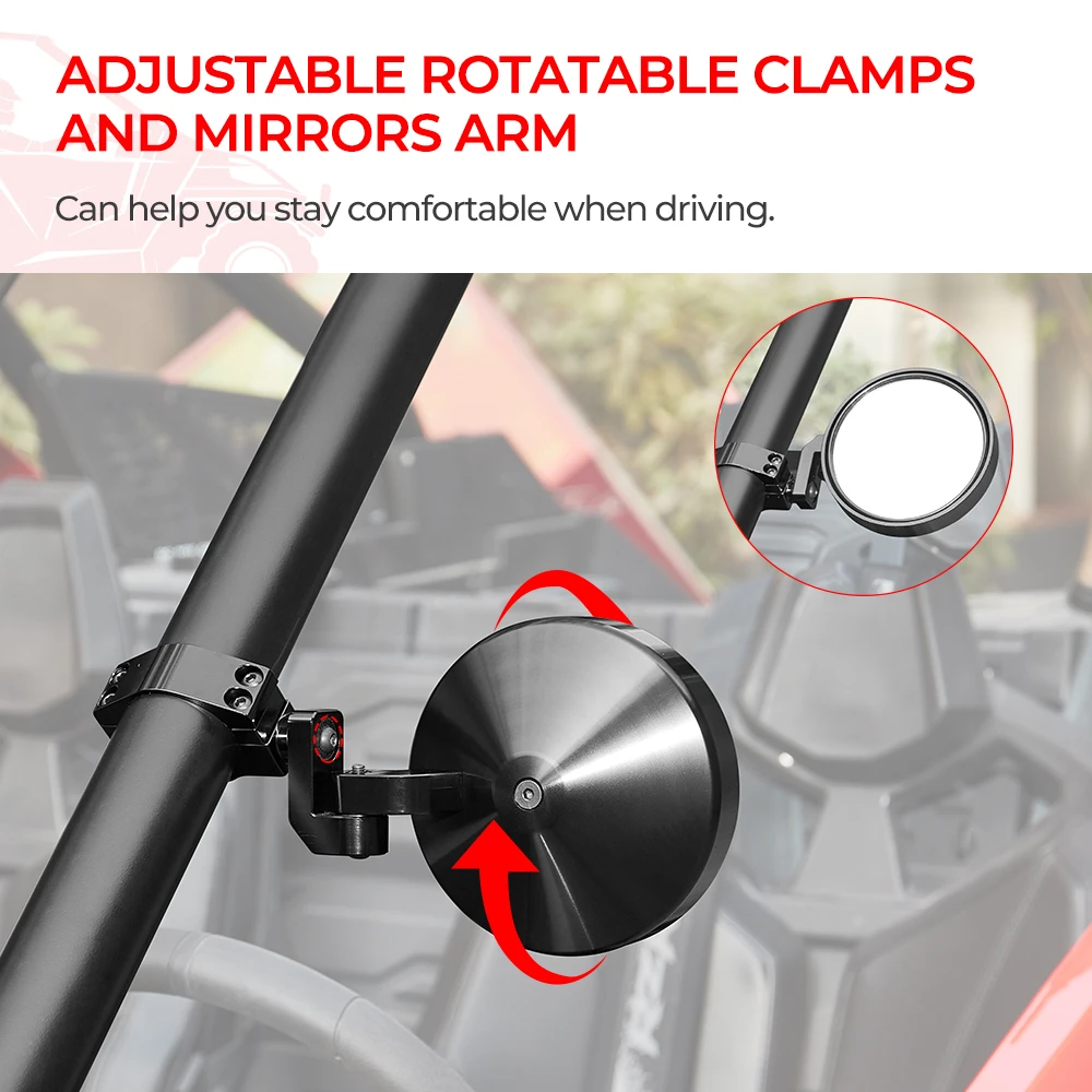 Боковые зеркала UTV 1 75 дюйма 2 алюминиевый сплав для Polaris Ranger RZR Can Am Maverick Commander Kawasaki