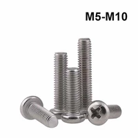 m5 m6 m8 m10 304 stainless steel cross round phillips pan head screws bolt length 6 100mm