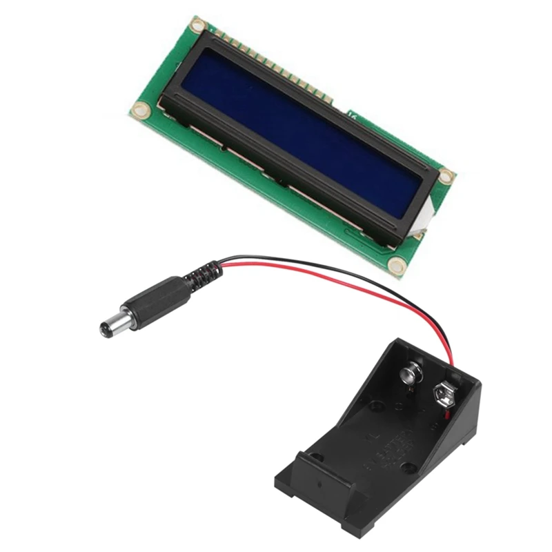 2-линейный ЖК-модуль 16 символов синий экран с подсветкой и держатель аккумулятора
