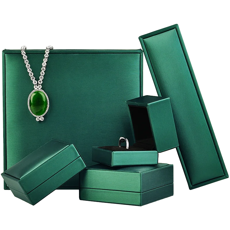 

Oirlv High Quality Green PU Leather Velvet Ring Pendant Bracelet Long Chain Box Jewelry Storage Organizer
