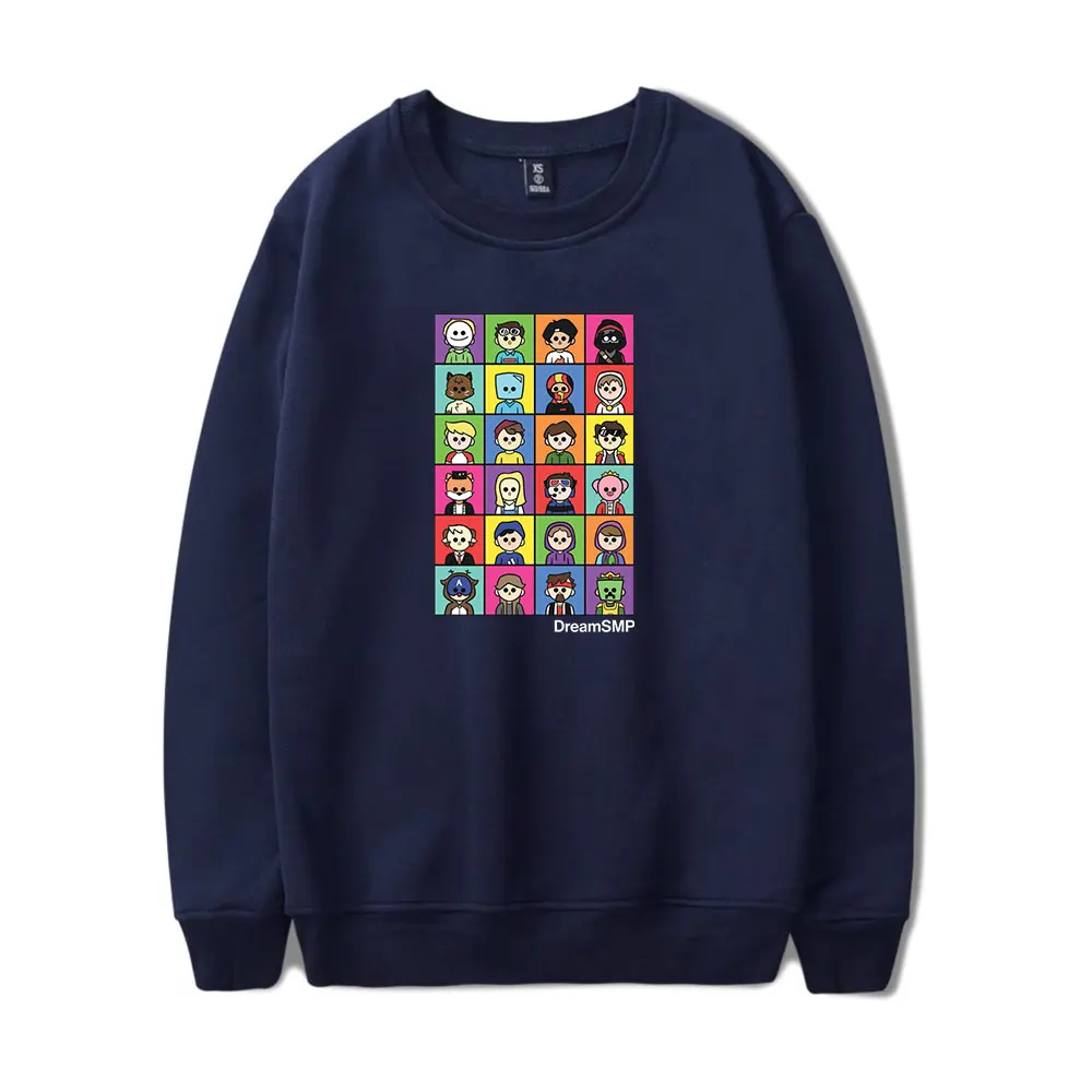 

Dream SMP Neck Hoodie Letter Pattern Printed Harajuku Comfortable Cotton Unisex O-Neck Hoodie tops