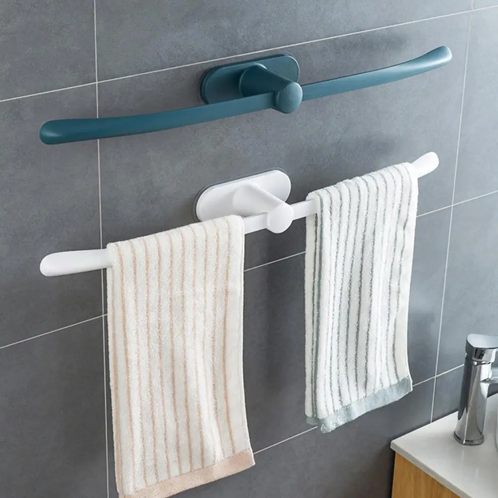 

Towel Bar Punch-Free Multifunctional Plastic Bow Shape Hanging Shower Storage Rack for Washroom Holder Towel Bathroom Accessory